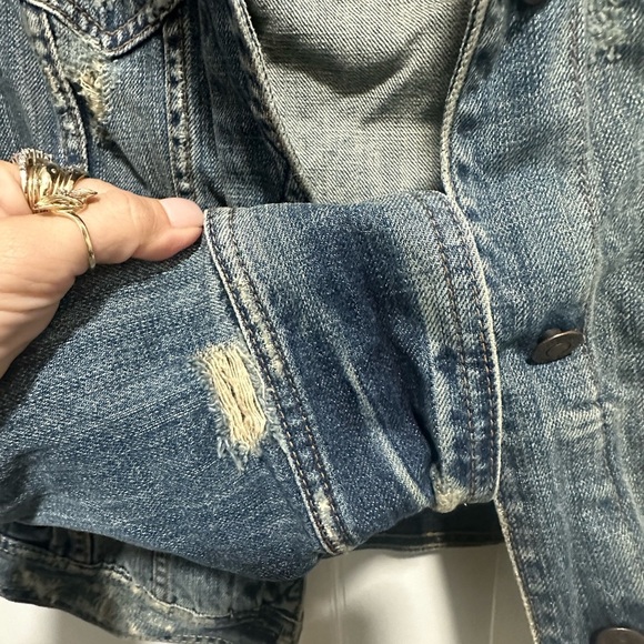Y2K Abercrombie & Fitch Distressed Denim Jacket Medium Early 2000s - Picture 3 of 6